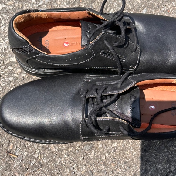 Mens 1825 Unstructured Clarks 11 1/2 Black - Picture 11 of 16